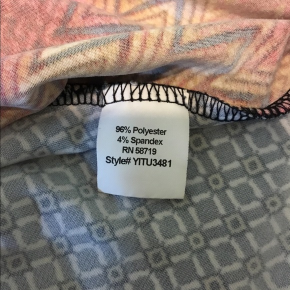 Aztec look,  Crop Top Orange/Black Southwestern High Low Front Tie. XL - Picture 6 of 8